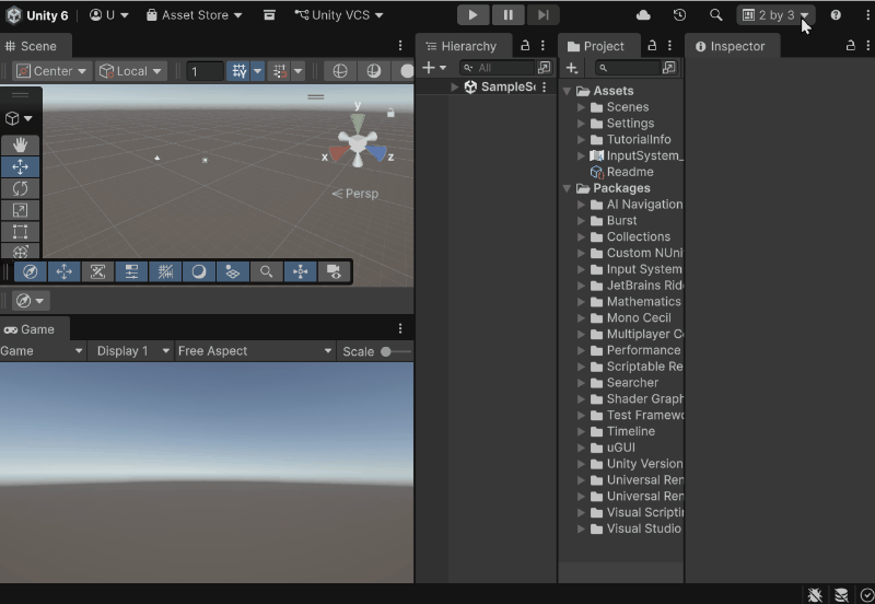 Defaultレイアウトに切り替える操作GIF