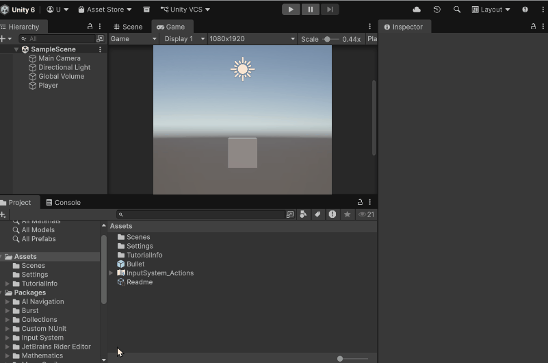 ProjectウィンドウでMonoBehaviour Scriptを作成する操作