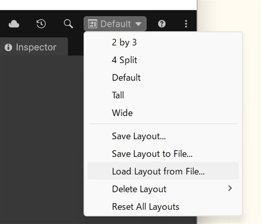 レイアウトメニューの全体